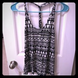 Tribal print twisted tie tank